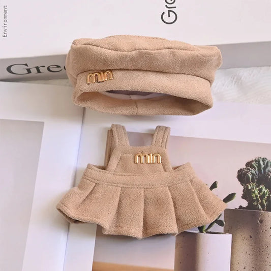 For Labubu Clothes Fashion Overalls Pleated Skirt Set Labubu Idol V1 V2 V3 Dolls Clothing Doll Accessories Blythe Clothes