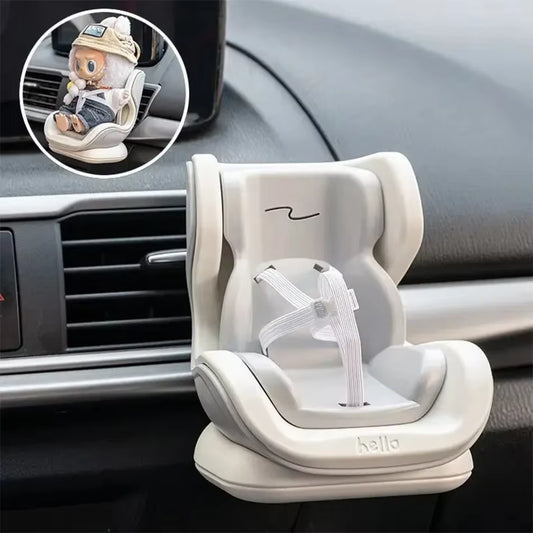 New for Labubu Car Doll Safety Seat Cartoon Chair Model Kawaii Doll Seat Outlet Decor Car Interior Styling Labubu Accessories