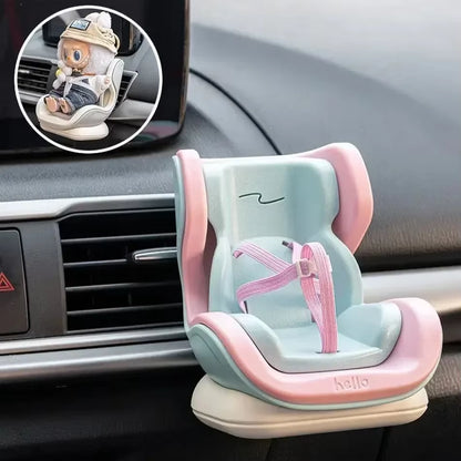 New for Labubu Car Doll Safety Seat Cartoon Chair Model Kawaii Doll Seat Outlet Decor Car Interior Styling Labubu Accessories