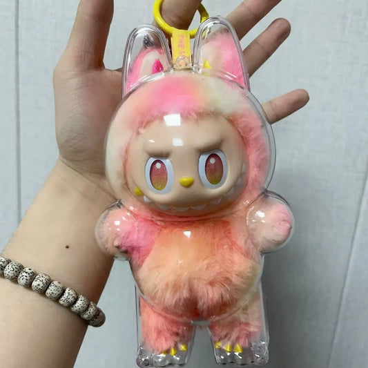 LABUBU V1 V2 Transparent Protective Shell Macaron Standing Protective Cover Dust Cover Doll Labubu Protector Case