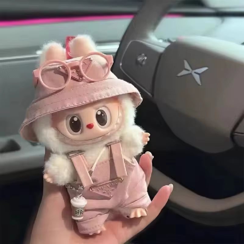 New Corduroy for Labubu Doll Clothing Set Hat 17Cm Clothes Shoes Doll DIY Accessories Training Sitting Party Games Toys Gifts