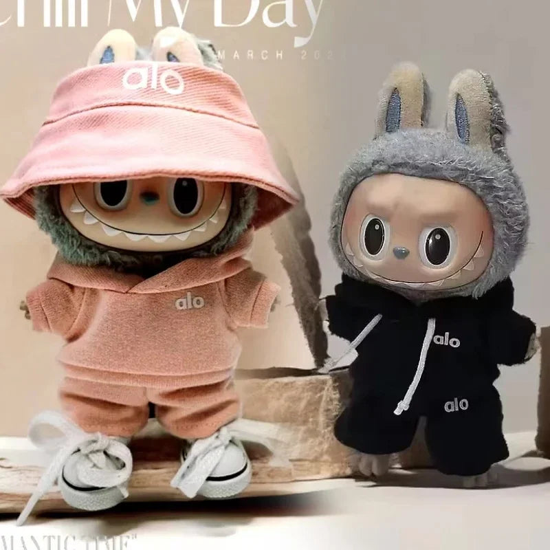 Hot Corduroy for Labubu Doll LA Clothing Set Hat 17Cm Clothes Shoes Doll DIY Accessories Training Sitting Party Games Toys Gifts