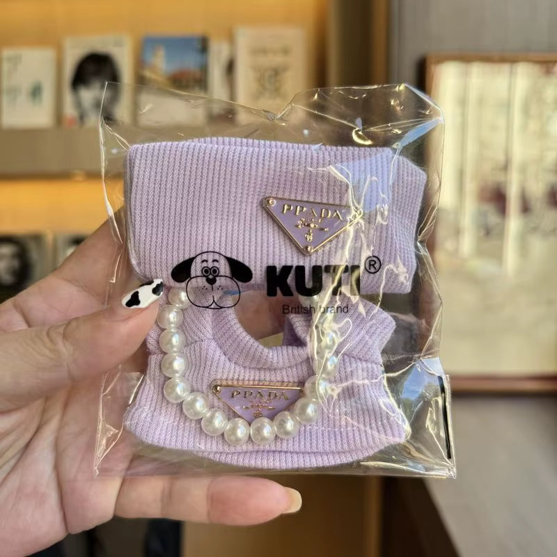 Only Suitable for Labubu Doll Clothes with Hats Pearl Necklaces Knitted Sets Labubu Doll Clothes Doll Accessories Doll Gifts