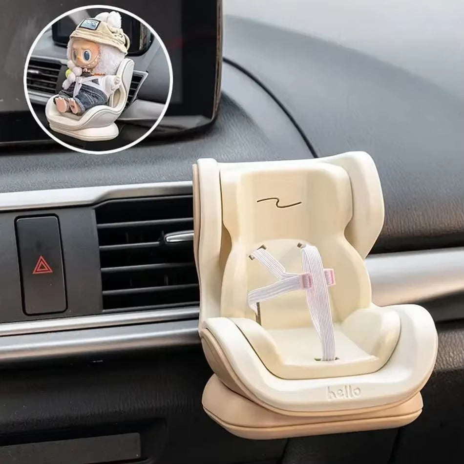 New for Labubu Car Doll Safety Seat Cartoon Chair Model Kawaii Doll Seat Outlet Decor Car Interior Styling Labubu Accessories