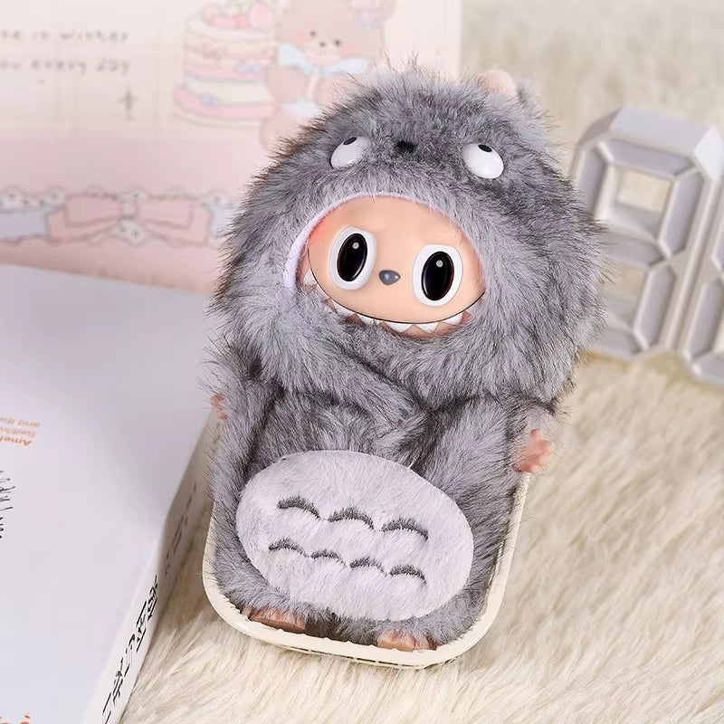 15 17Cm for Labubu Doll Dinosaur Wing Shark Cosplay Outfit Clothestotoro Plush Hood Ropa Clothing Cosplay Dollhouse Accessories