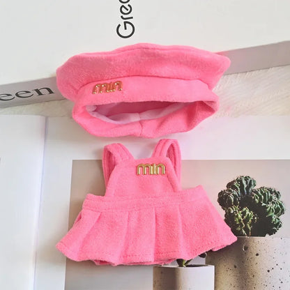 For Labubu Clothes Fashion Overalls Pleated Skirt Set Labubu Idol V1 V2 V3 Dolls Clothing Doll Accessories Blythe Clothes