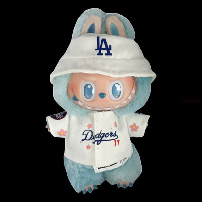 New Sakura Set for 17Cm Labubu Doll Clothing Toy Hat Shoes Pants Set Trendy LA Baseball Suit DIY Accessories Sitting Party Gifts