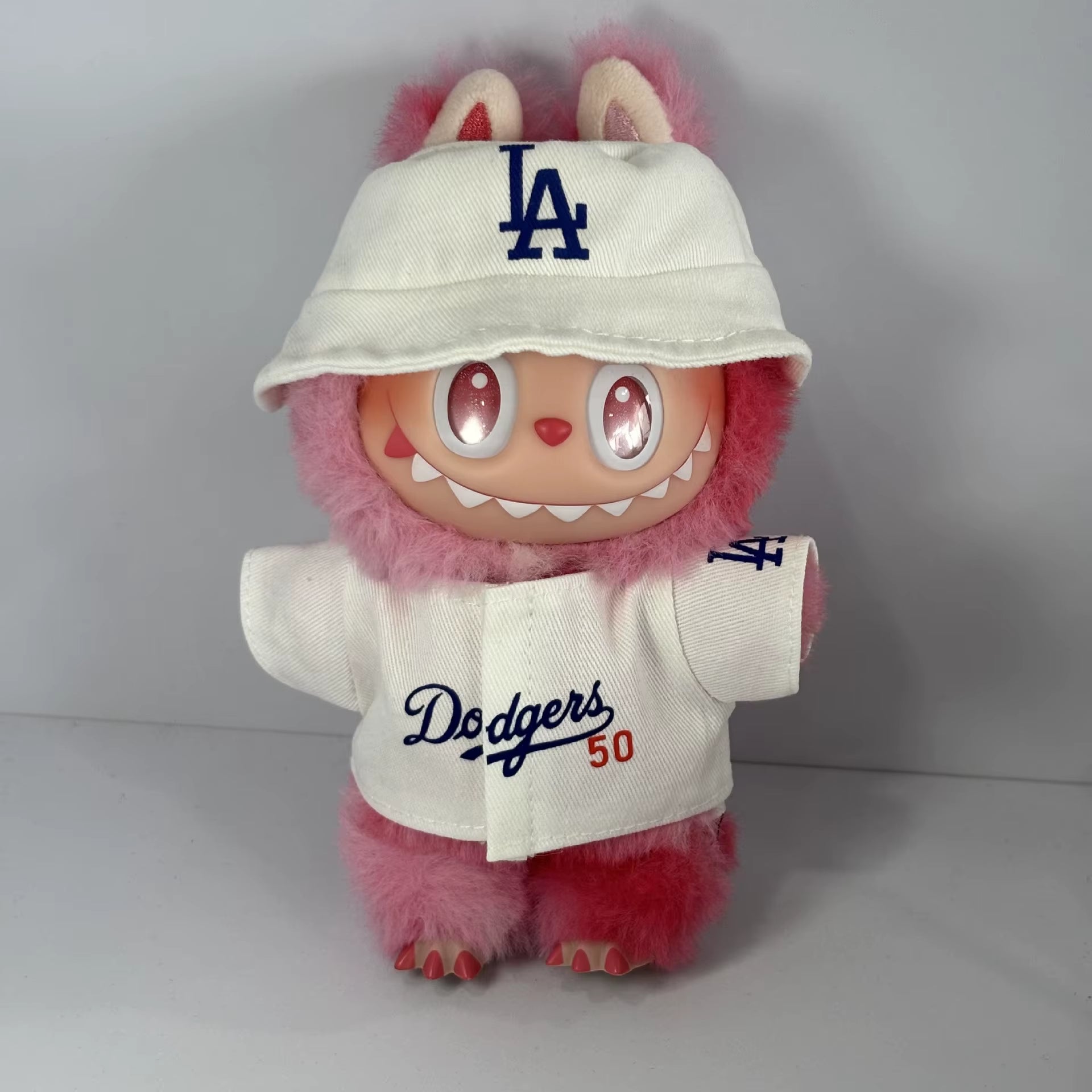 New Sakura Set for 17Cm Labubu Doll Clothing Toy Hat Shoes Pants Set Trendy LA Baseball Suit DIY Accessories Sitting Party Gifts
