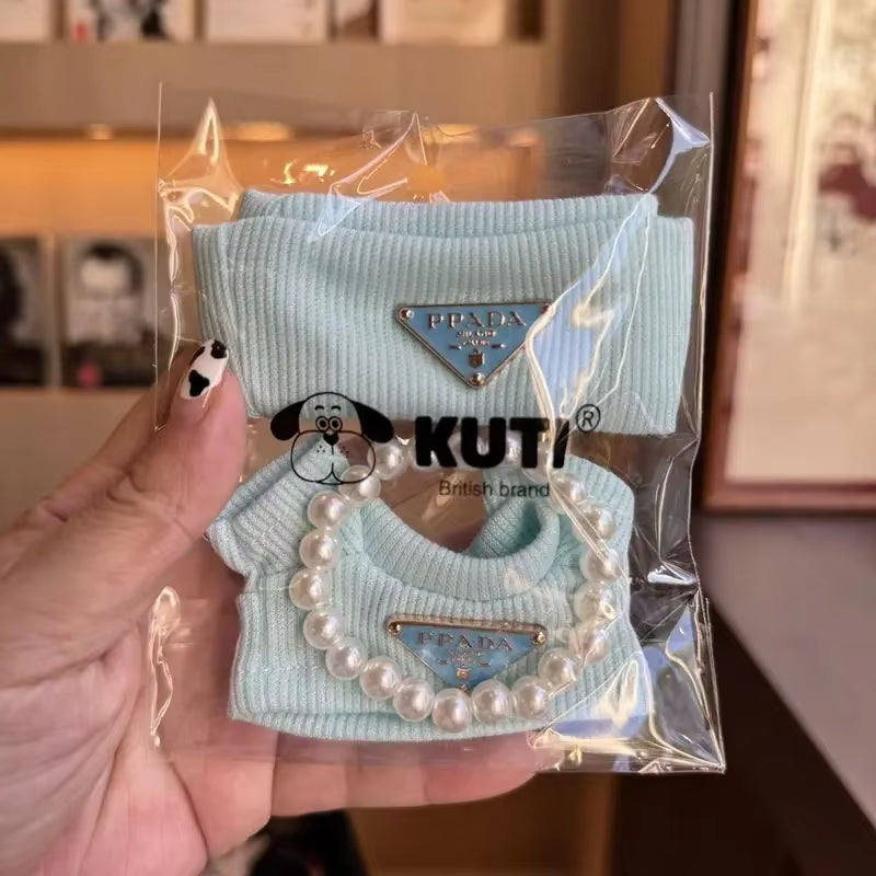 Only Suitable for Labubu Doll Clothes with Hats Pearl Necklaces Knitted Sets Labubu Doll Clothes Doll Accessories Doll Gifts