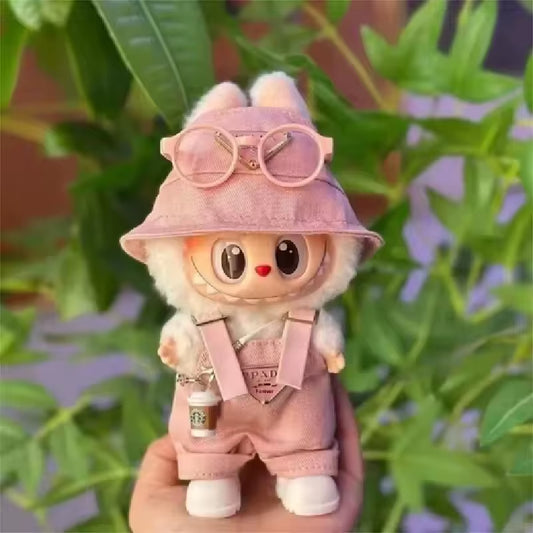 New Corduroy for Labubu Doll Clothing Set Hat 17Cm Clothes Shoes Doll DIY Accessories Training Sitting Party Games Toys Gifts