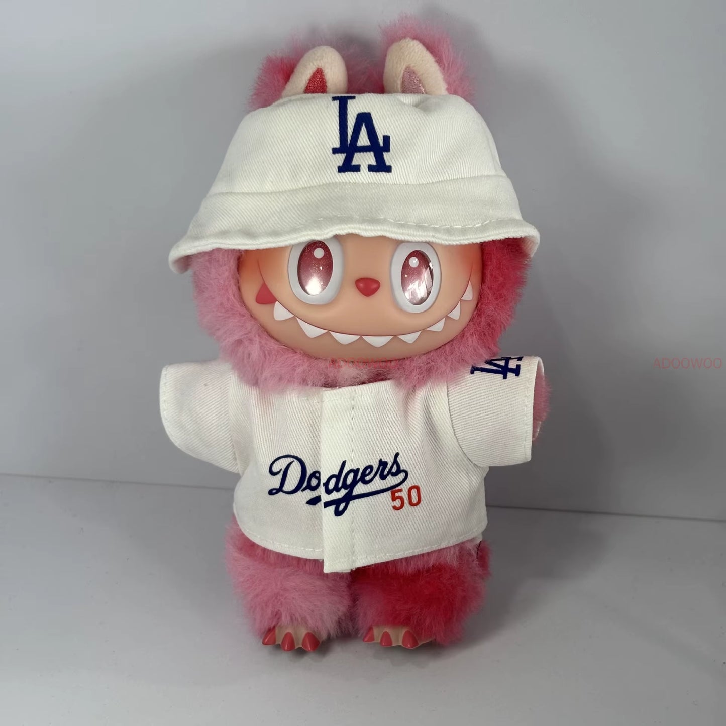New Sakura Set for 17Cm Labubu Doll Clothing Toy Hat Shoes Pants Set Trendy LA Baseball Suit DIY Accessories Sitting Party Gifts