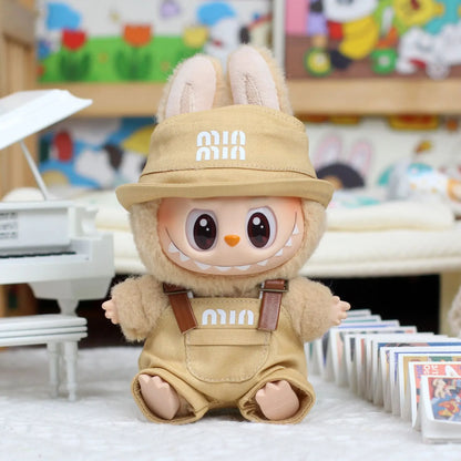 For Labubu Clothes Fashion Overalls Pleated Skirt Set Labubu Idol V1 V2 V3 Dolls Clothing Doll Accessories Blythe Clothes