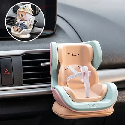 New for Labubu Car Doll Safety Seat Cartoon Chair Model Kawaii Doll Seat Outlet Decor Car Interior Styling Labubu Accessories